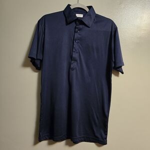 Collars & Co. Men's Classic Navy Blue Short Sleeve Polo Shirt M- FLAW